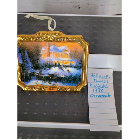 1998 Hallmark Victorian Christmas II Thomas Kinkade Ornament Dollhouse Picture - Picture 5 of 7